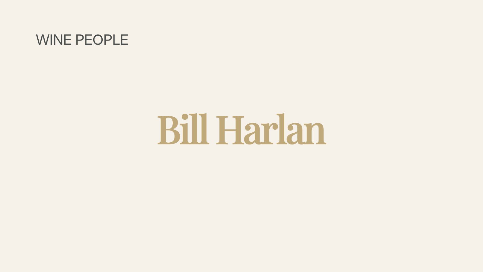 Illustrated cover design for Bill Harlan, featured in the Wine People series.