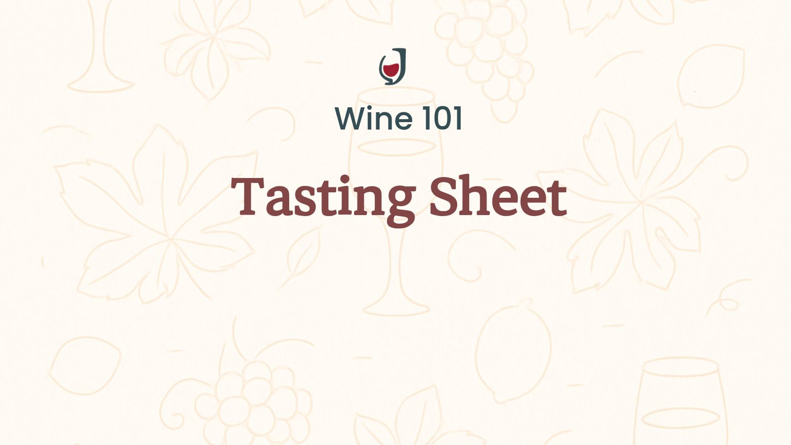 Wine 101 tasting sheet cover image for appearance nose palate finish guide