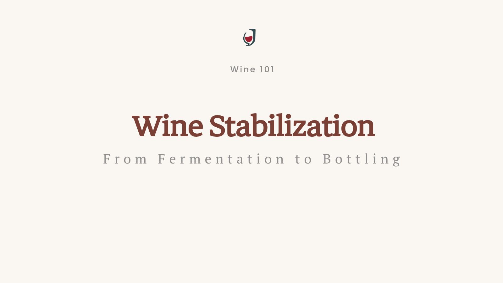 Wine stabilization process from fermentation to bottling explained in a Wine 101 educational graphic