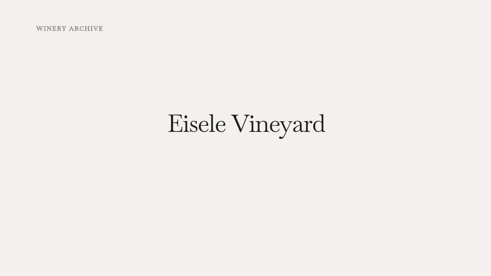 Eisele Vineyard winery archive cover image